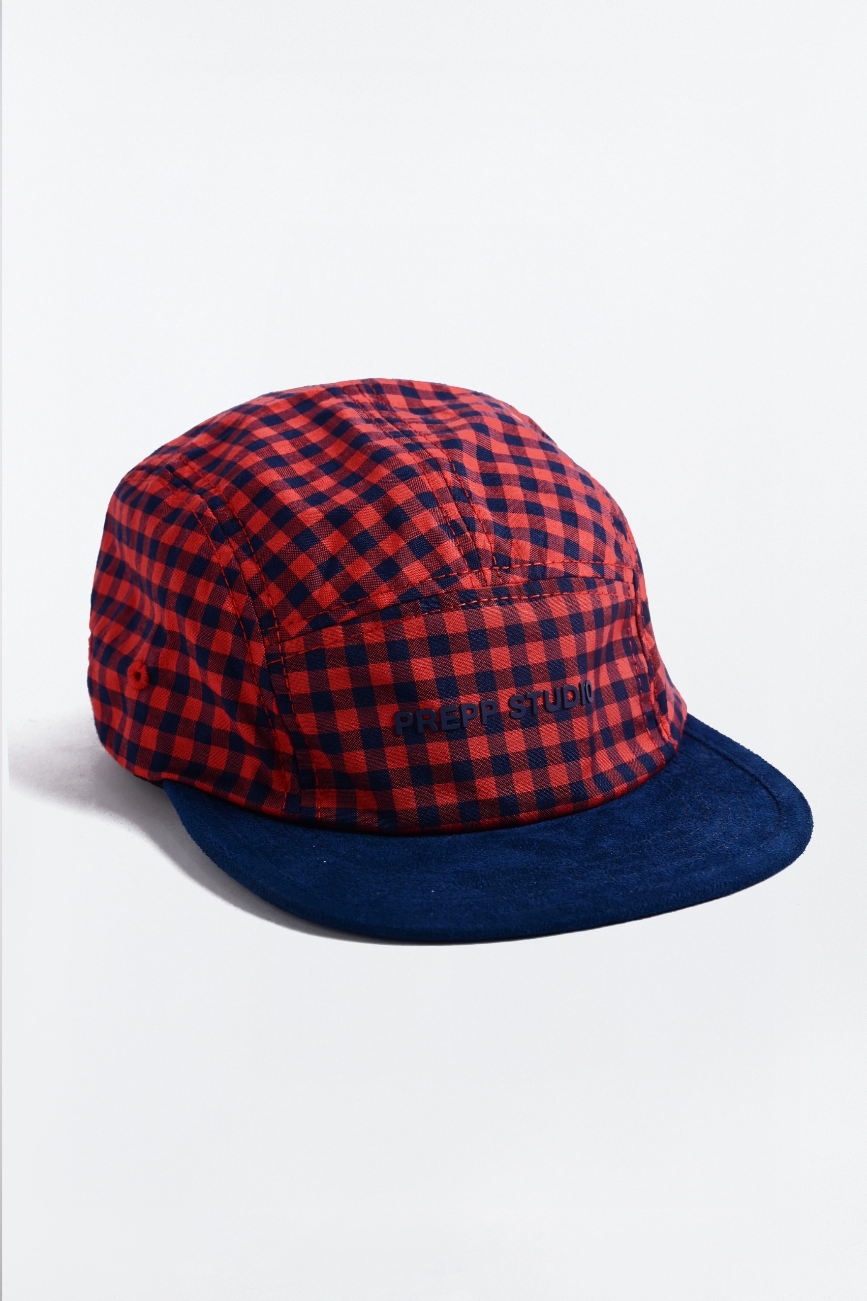 PADP14-5 PANEL GINGHAM CAP MAROON