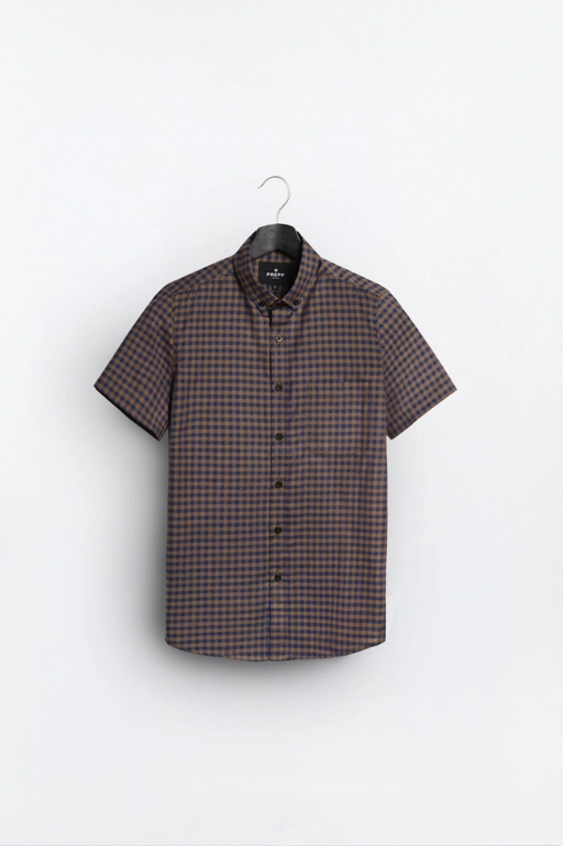 Image of GINGHAM SHORT SLEEVE SHIRT PREPP SCOOTER EDITION BROWN