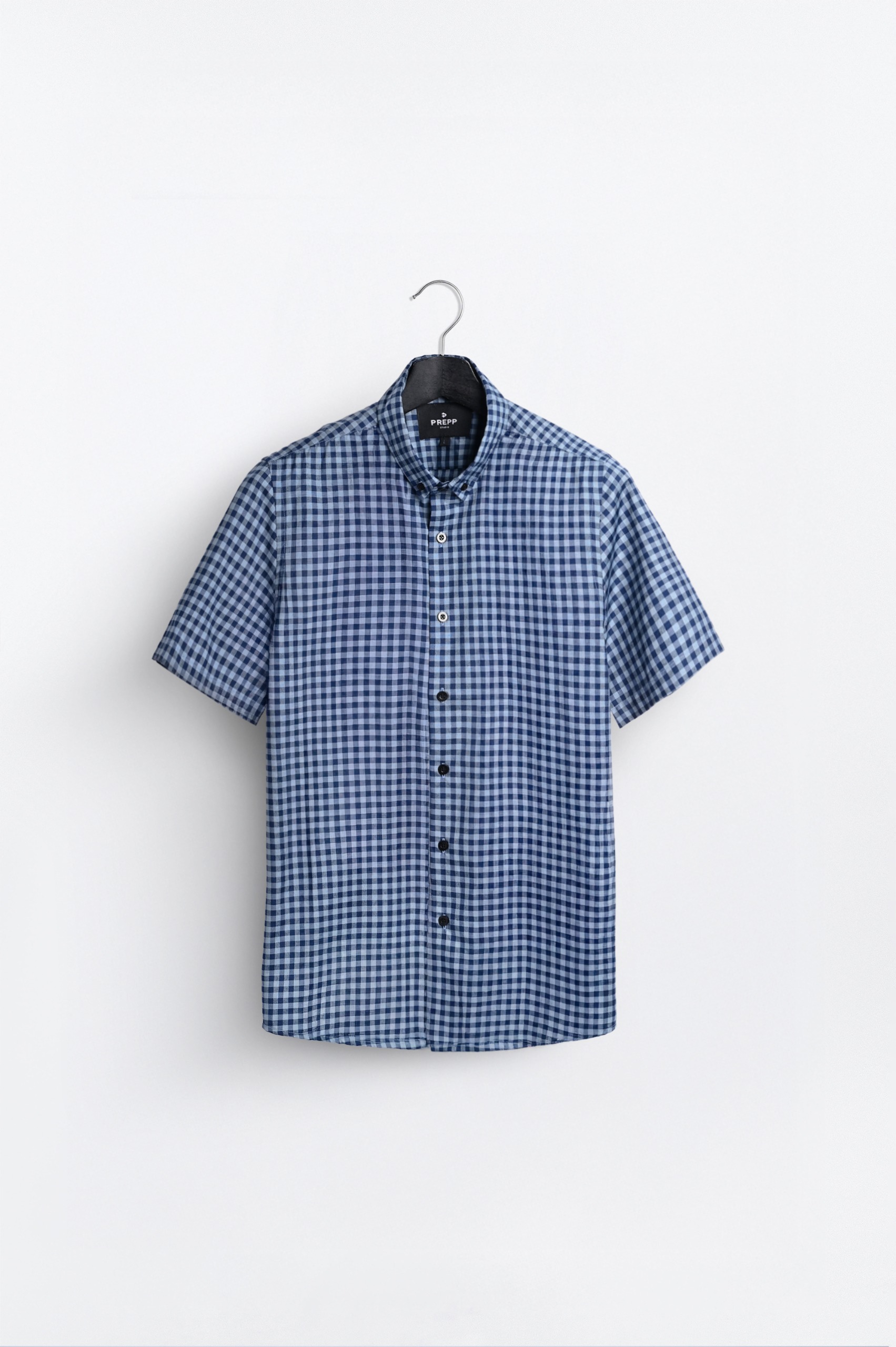 PSCR16-GINGHAM SHORT SLEEVE SHIRT PREPP SCOOTER EDITION NAVY