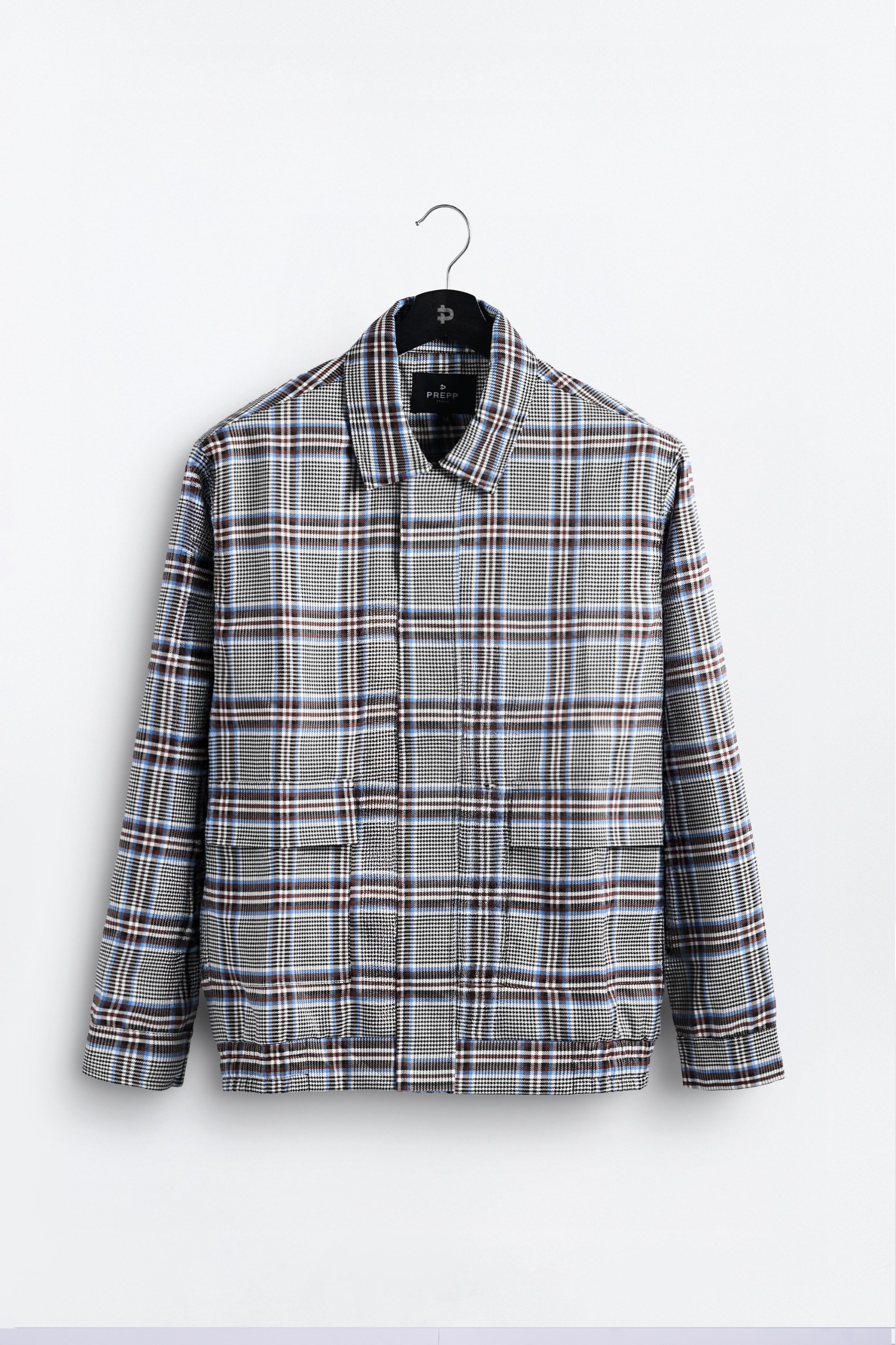 REMY TARTAN JACKET BLUE