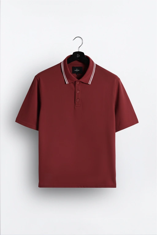 Image of OVERTURE POLO SHIRT OXBLOOD RED
