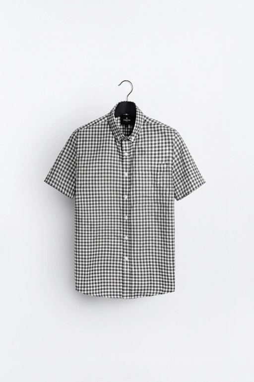 Image of GINGHAM SHORT SLEEVE SHIRT PREPP SCOOTER EDITION BLACK