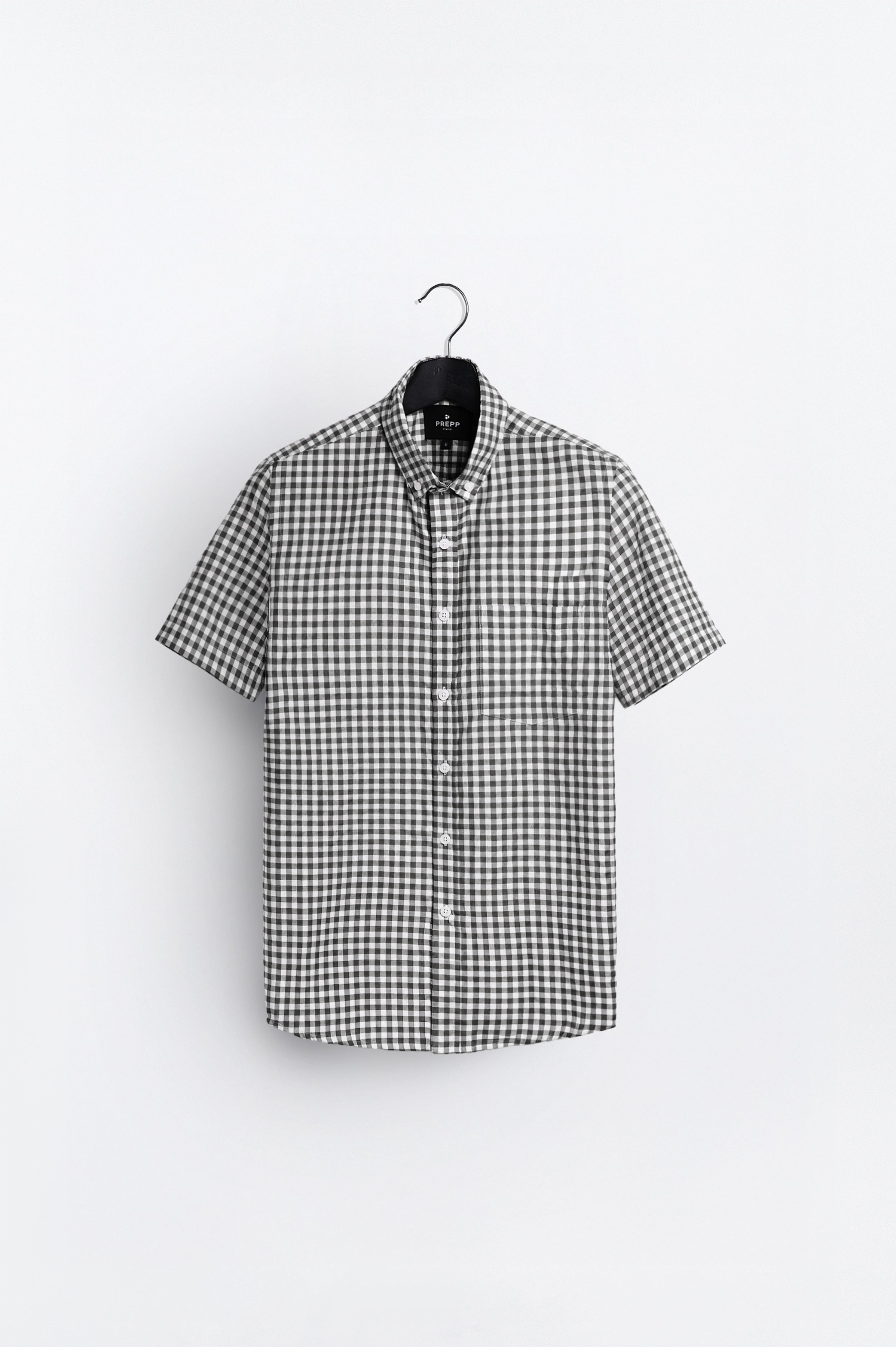PSCR02-GINGHAM SHORT SLEEVE SHIRT PREPP SCOOTER EDITION BLACK