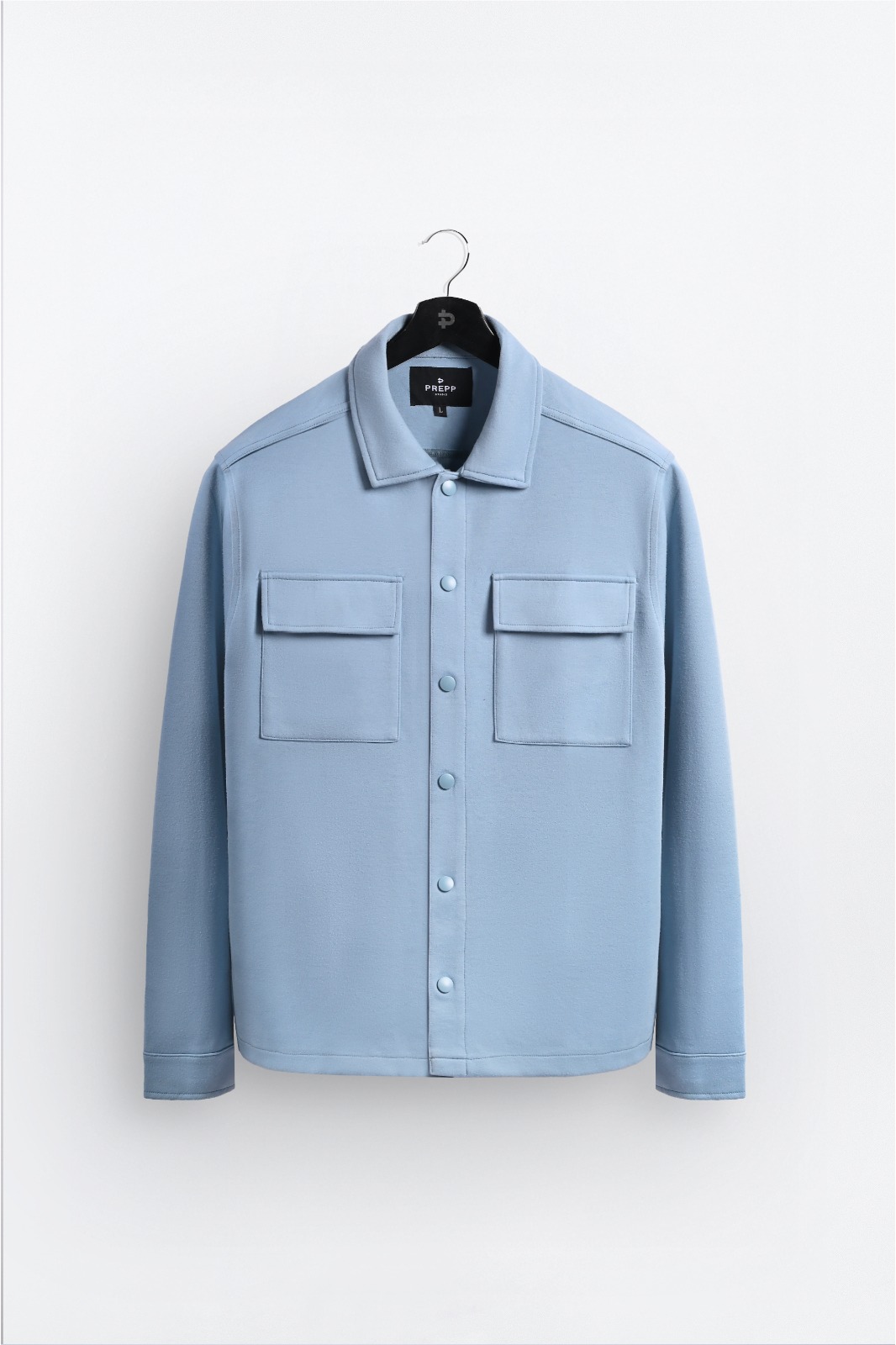 POAW76-SHACKET JACKET FADED BLUE
