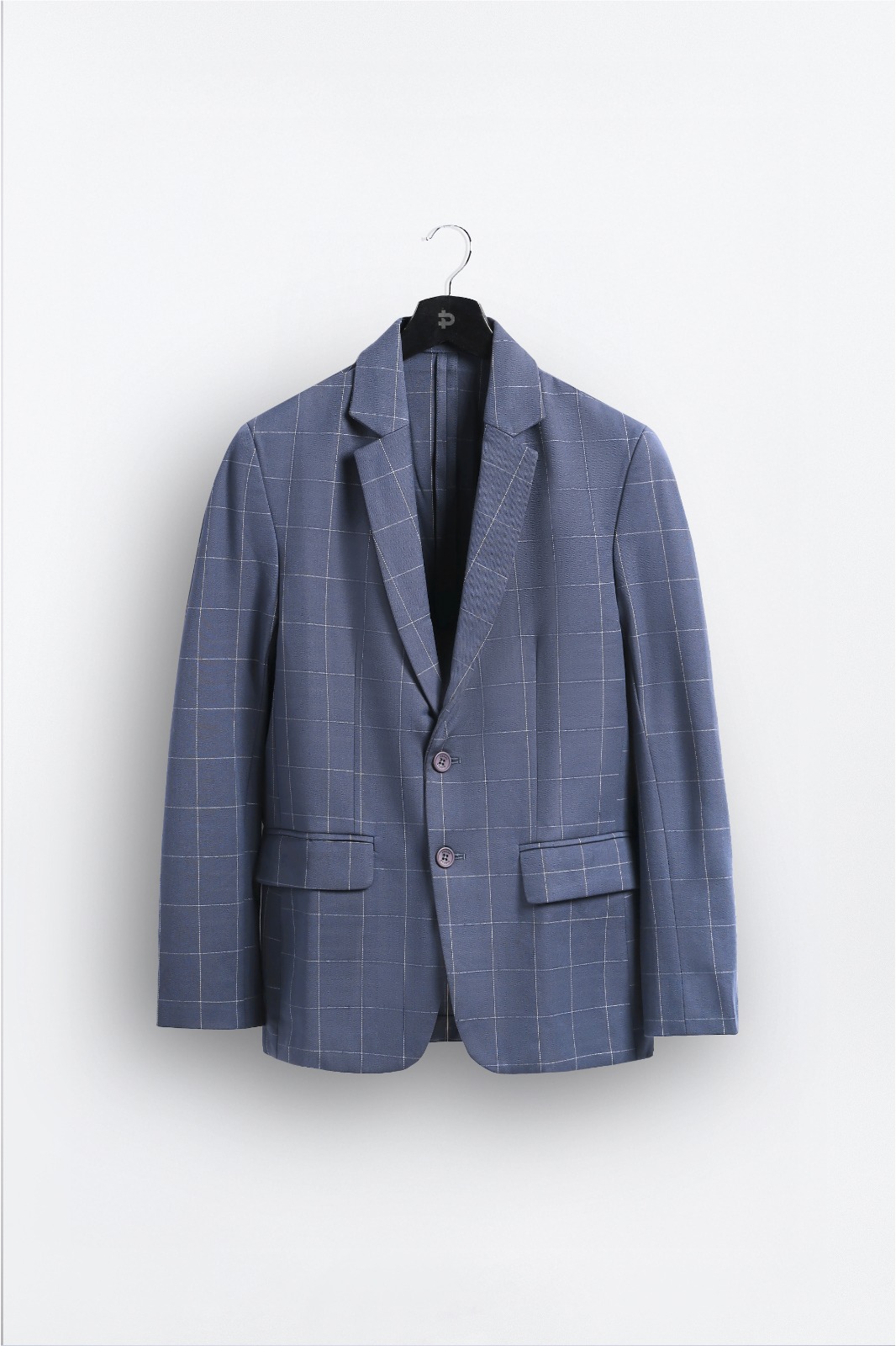 COMMUTER BLAZER GRID FLINSTONE BLUE