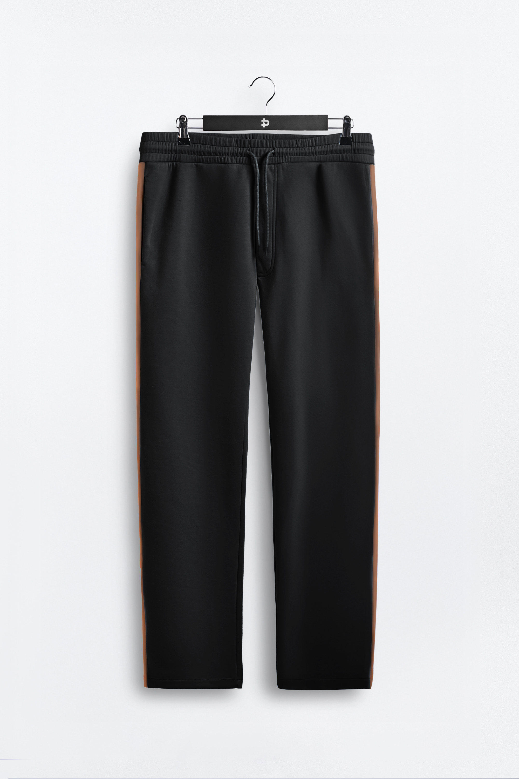 TWEED TRACKPANTS BLACK STRIPE BROWN