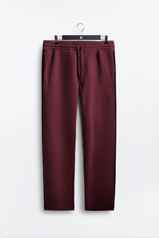 Image of TWEED TRACKPANTS MAROON STRIPE BLACK