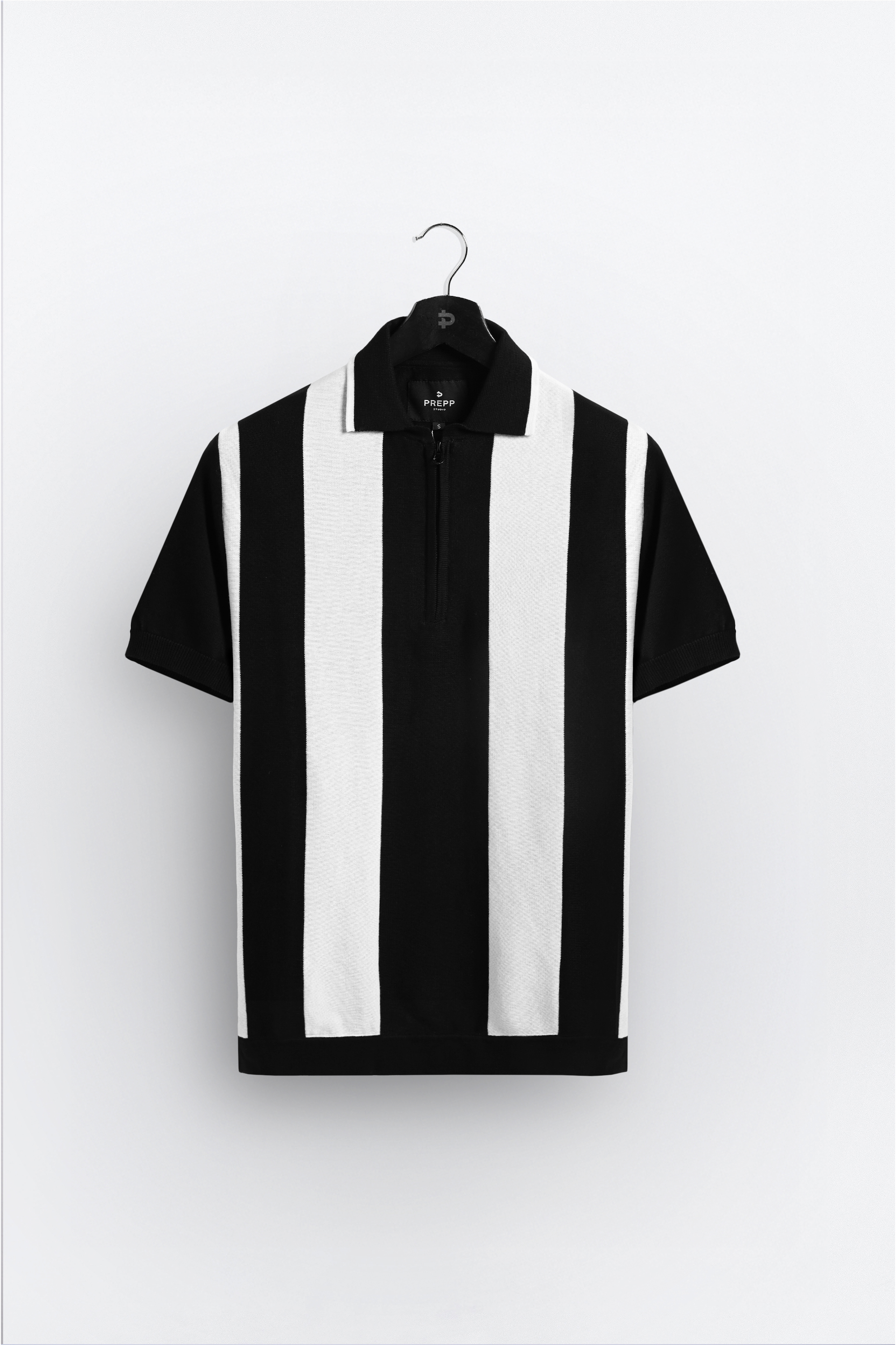 PSFH02-ZIPPY POLO BLACK WHITE