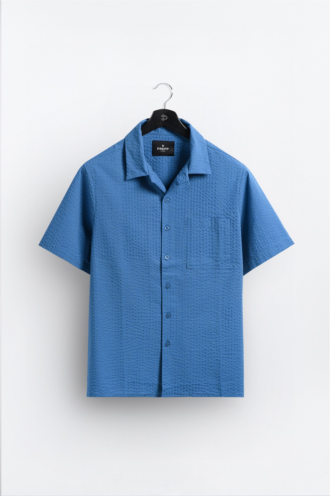 PSFS95-VELOFORE SEERSUCKER SHORT SLEEVE ATLANTIC BLUE