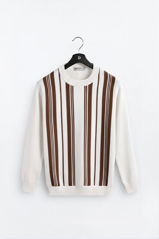 Image of MODLINE KNIT CREWNECK BROWN