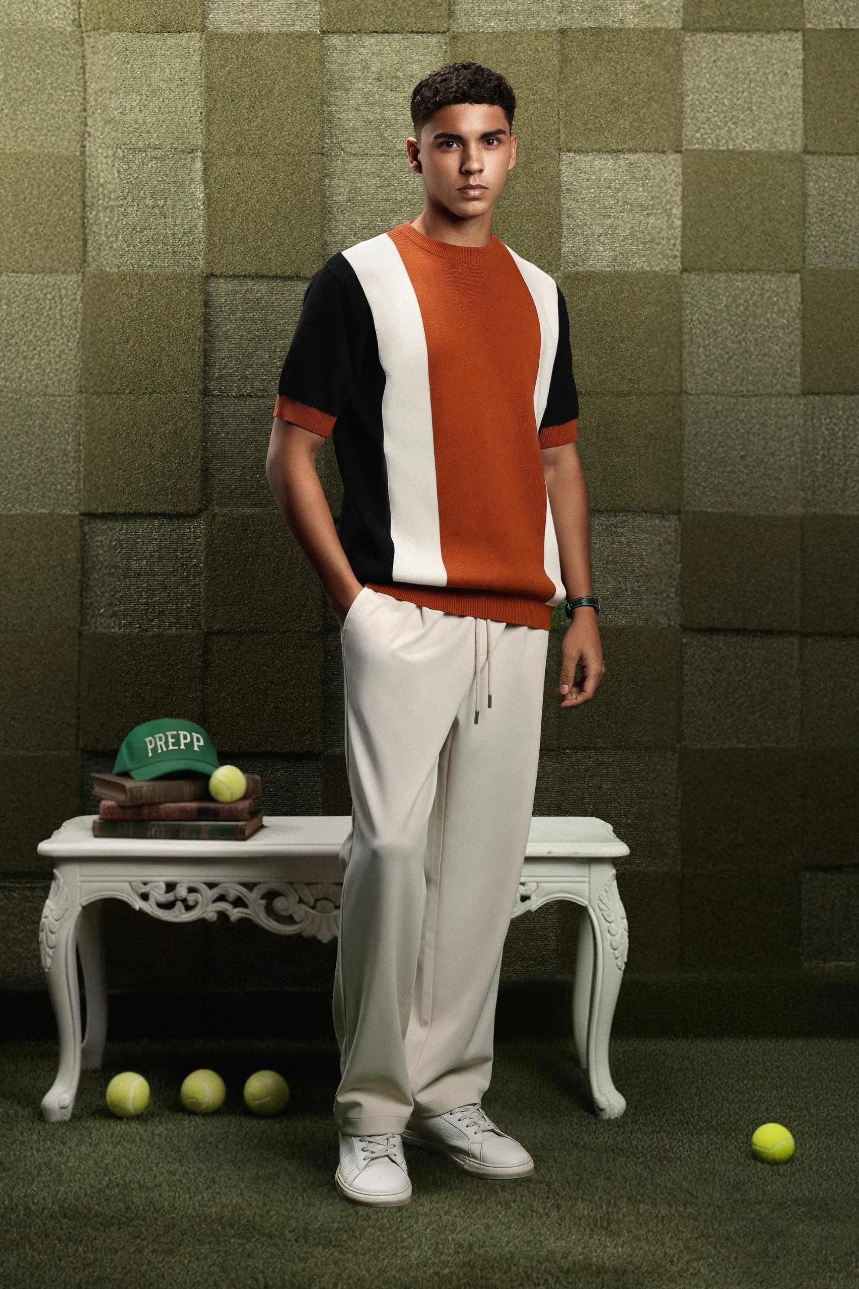 STRIERA KNIT TERRACOTTA BLACK