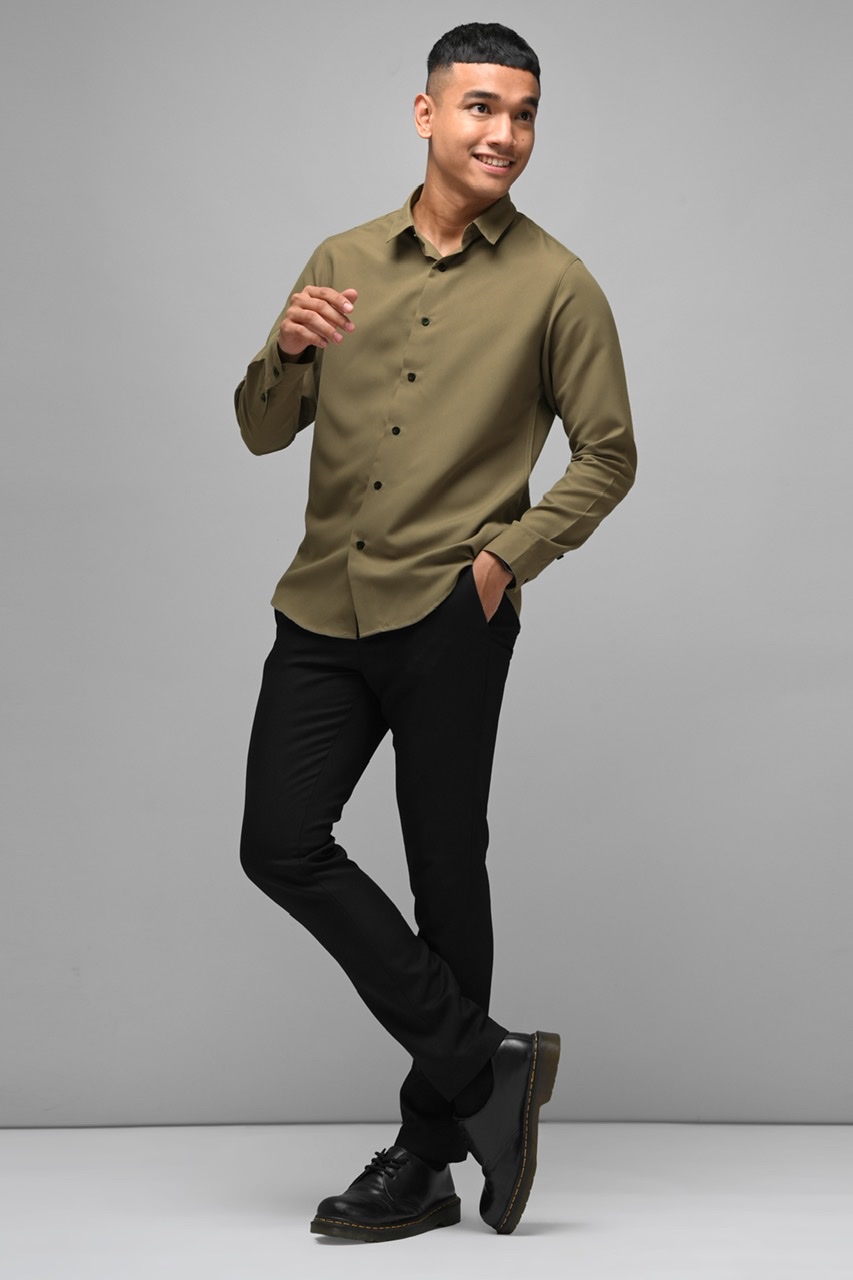 GANGNAM LONG SLEEVE SHIRT KHAKI