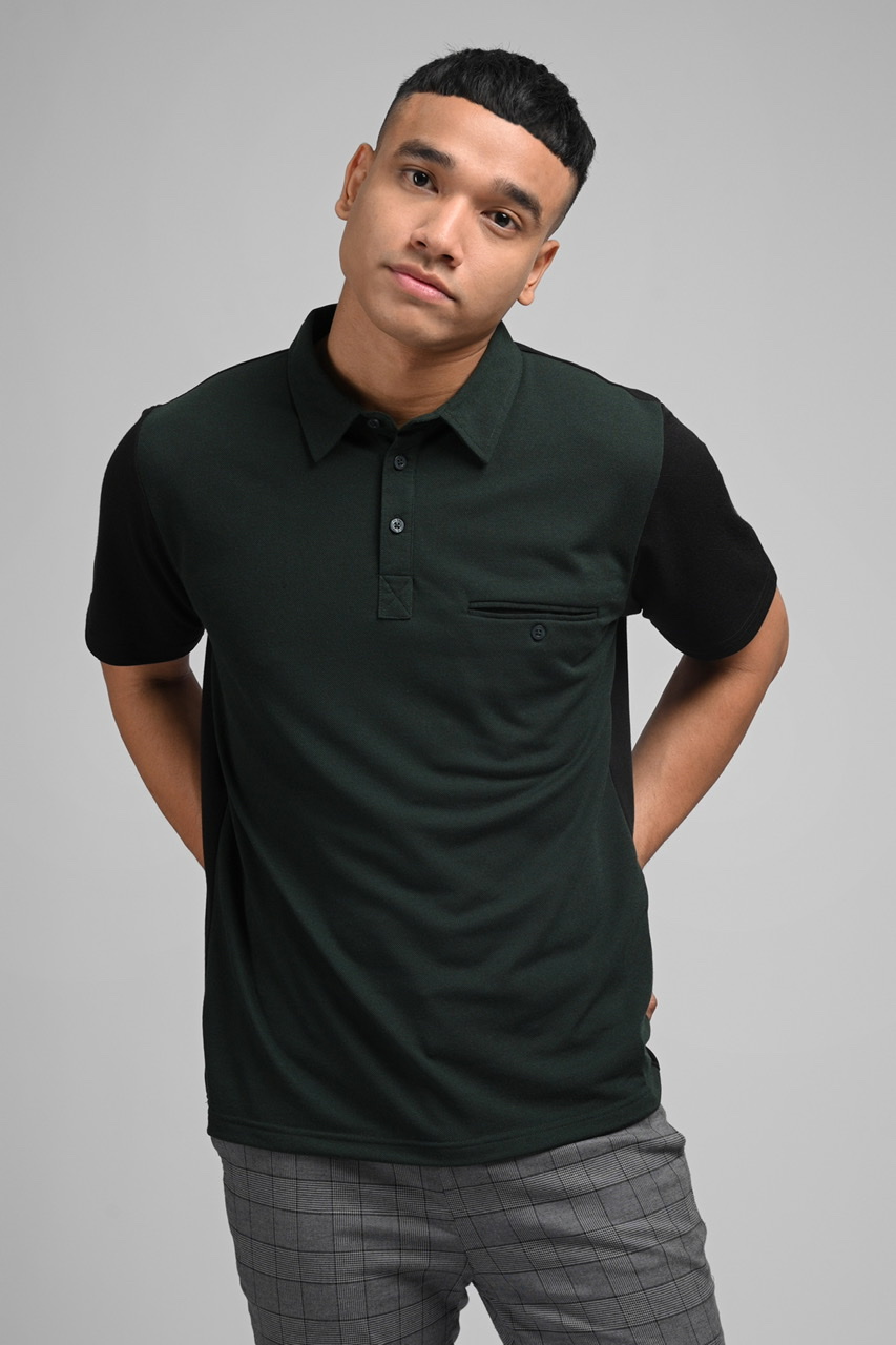 PLBL43-EAZYDRY POLO TWO TONE SYCAMORE BLACK