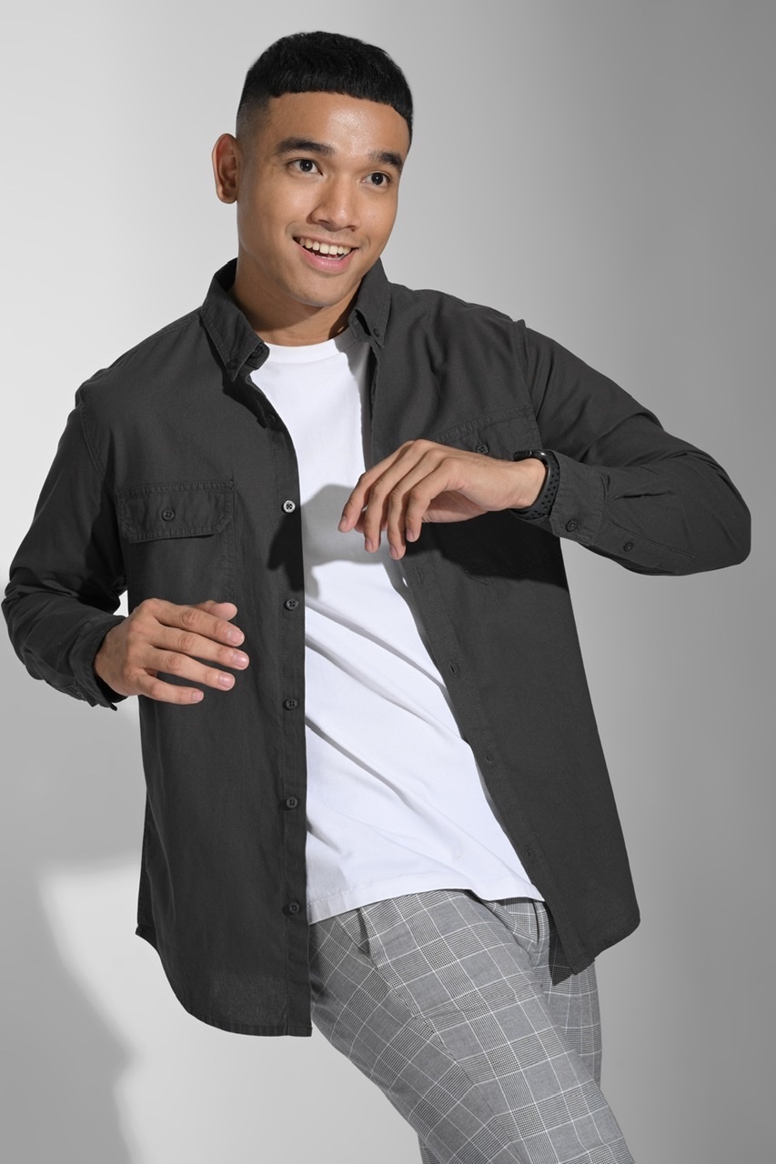 ULTIMATE LINEN LOOK WORKSHIRT GREY