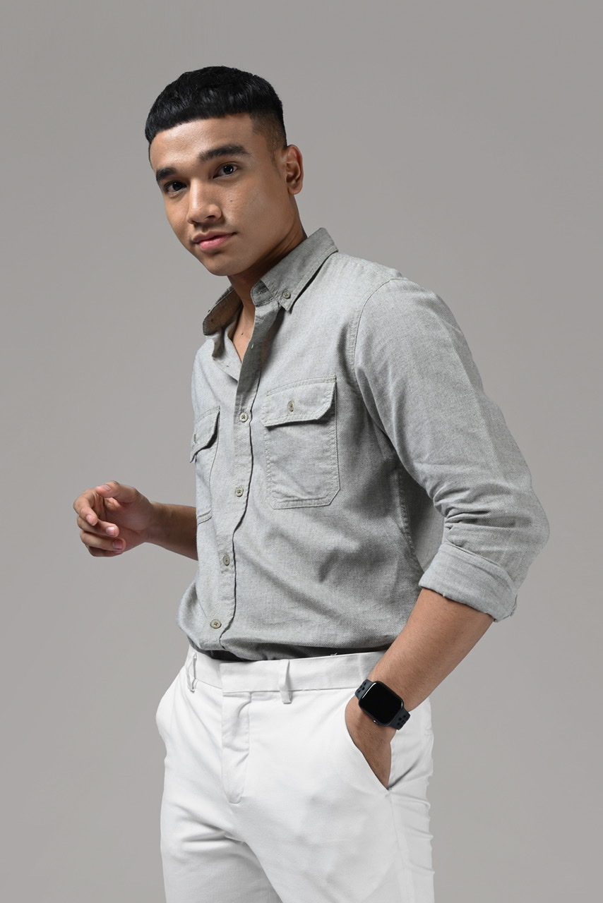 KALPEN BASIC SHIRT GREENISH GREY