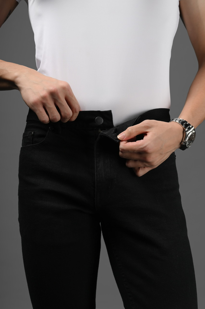 PPTG02-CELANA HEYMALE DENIM SLIM FIT PANTS BLACK