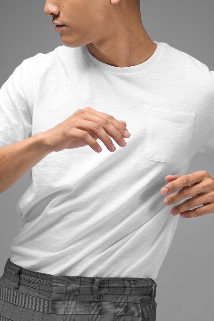KAOS PREPP STUDIO POCKET SLUB TEES WHITE