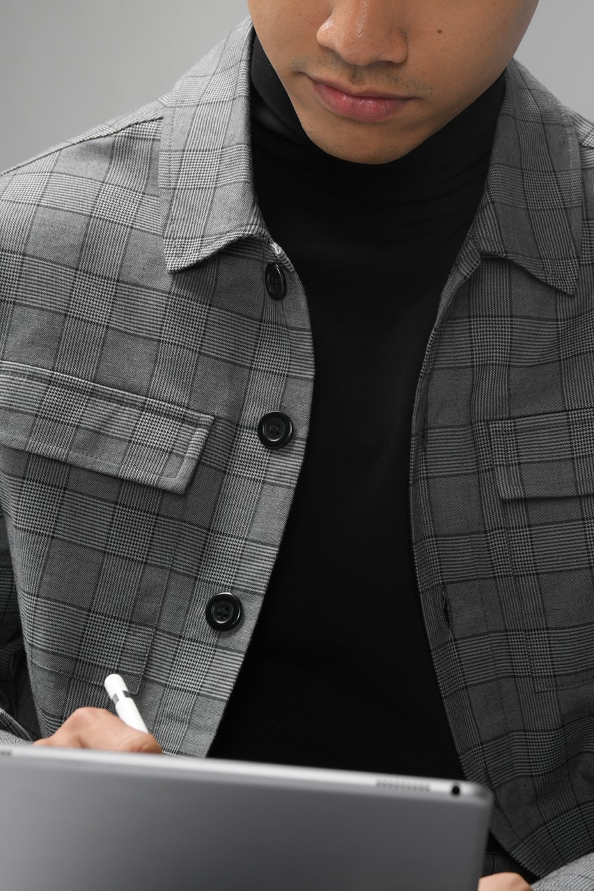 SCOTT TARTAN JACKET DARK GREY