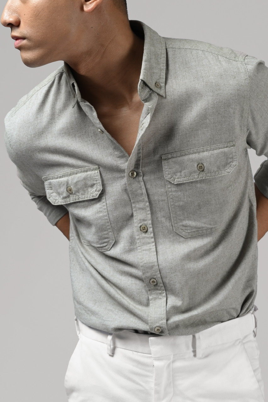 KALPEN BASIC SHIRT GREENISH GREY
