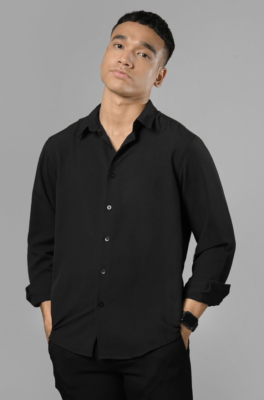 GANGNAM LONG SLEEVE SHIRT BLACK