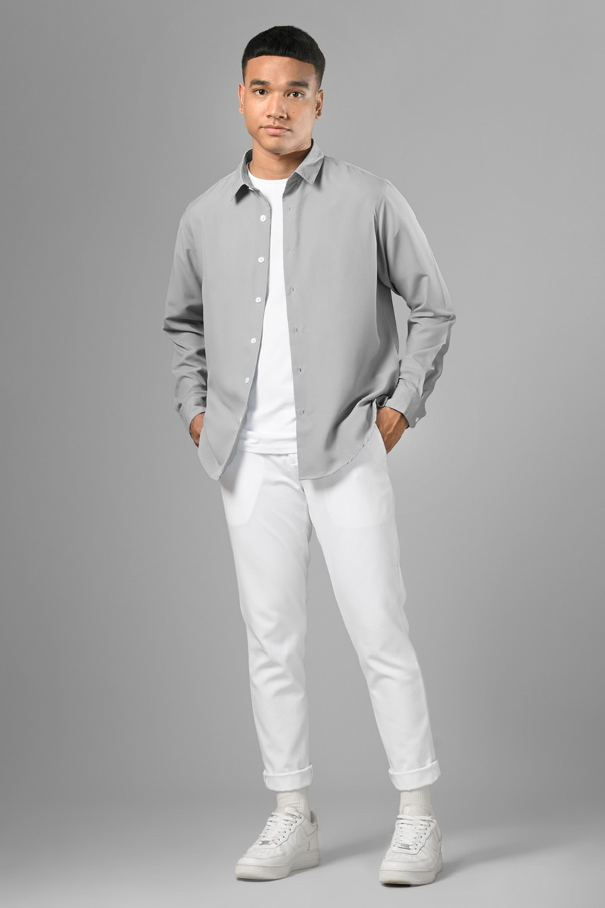 PSBI10-GANGNAM LONG SLEEVE SHIRT GREY