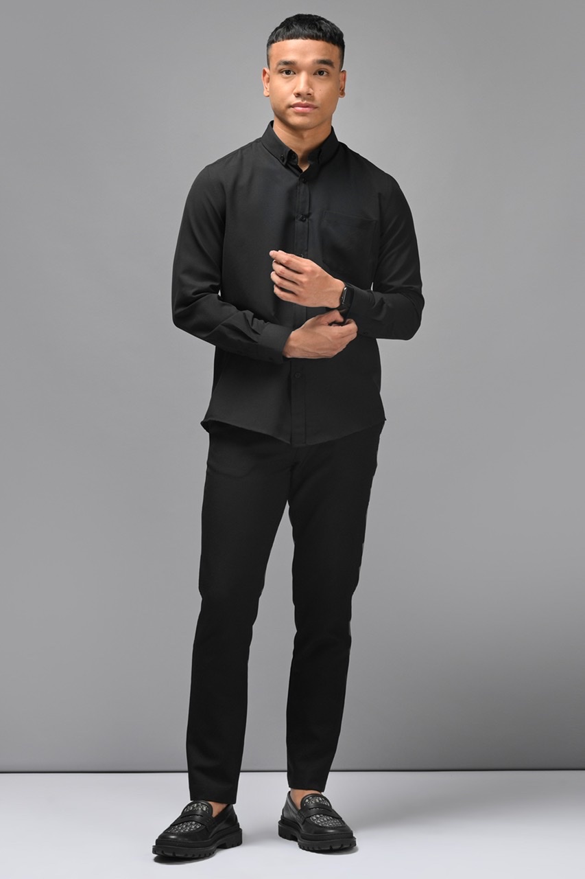 PALTON EXETRE LONG SLEEVE SHIRT BLACK