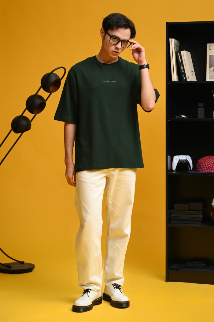 PTDK55-SIGNATURE OVERSIZED TEES FOREST GREEN