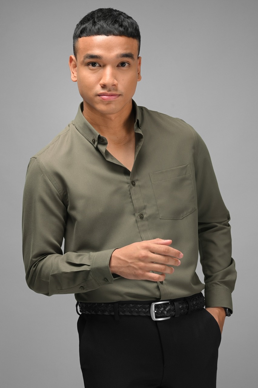 PALTON EXETRE LONG SLEEVE SHIRT CHARCOAL
