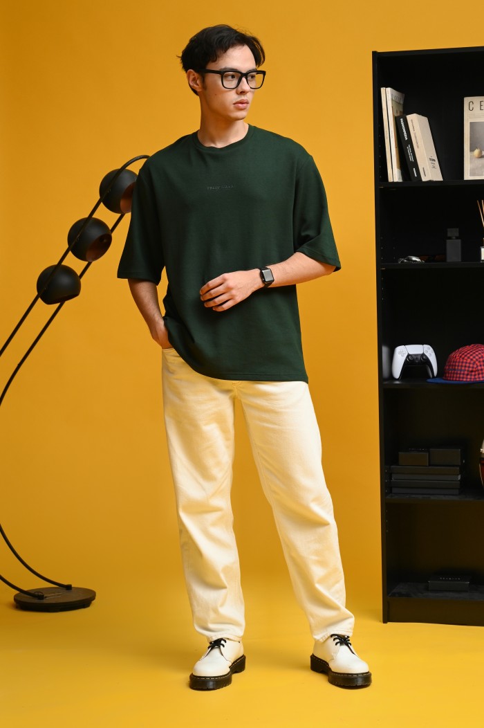 PTDK55-SIGNATURE OVERSIZED TEES FOREST GREEN