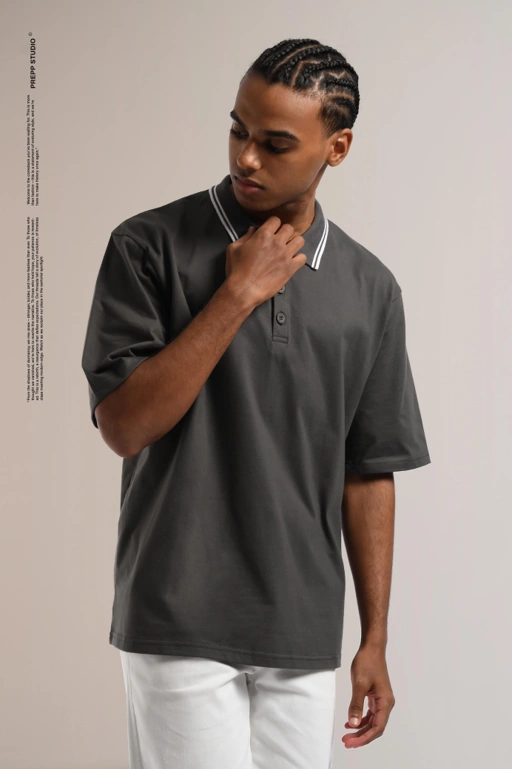 Image of OVERTURE POLO SHIRT CHARCOAL