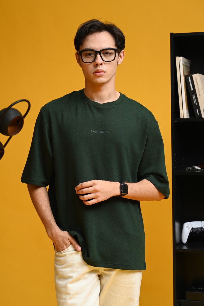 PTDK55-SIGNATURE OVERSIZED TEES FOREST GREEN