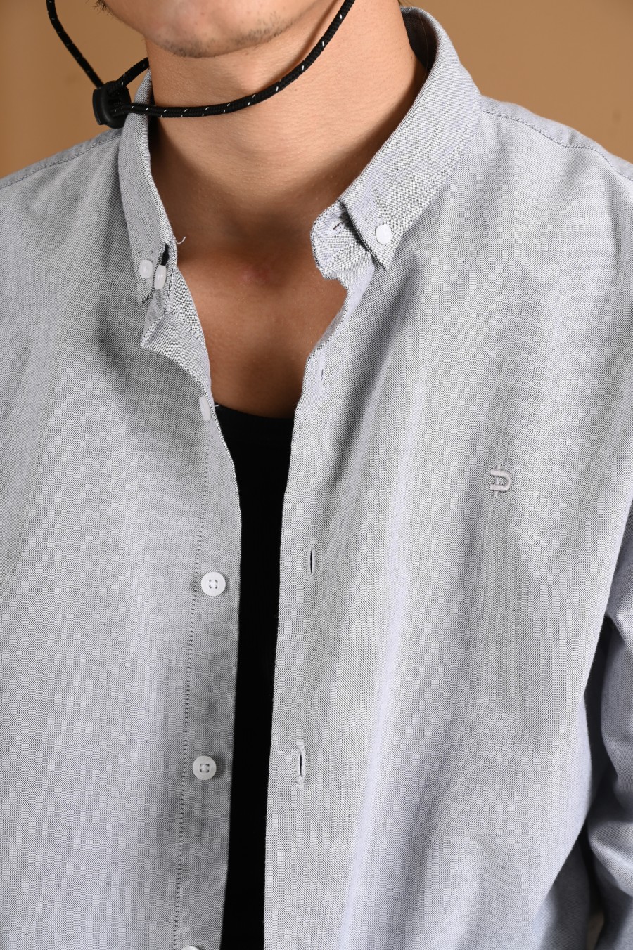 SIGNATURE OXFORD LONG SLEEVE SHIRT GREY