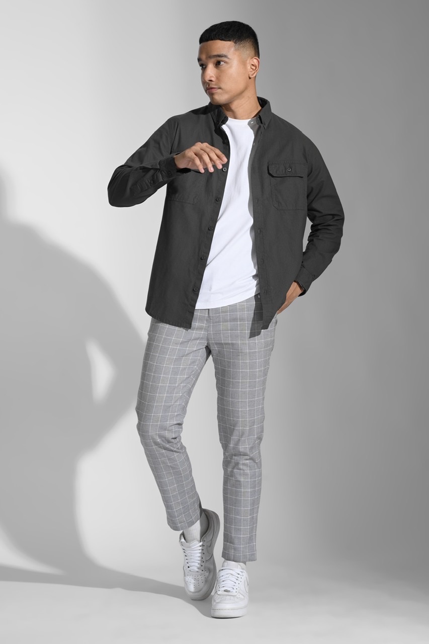 ULTIMATE LINEN LOOK WORKSHIRT GREY