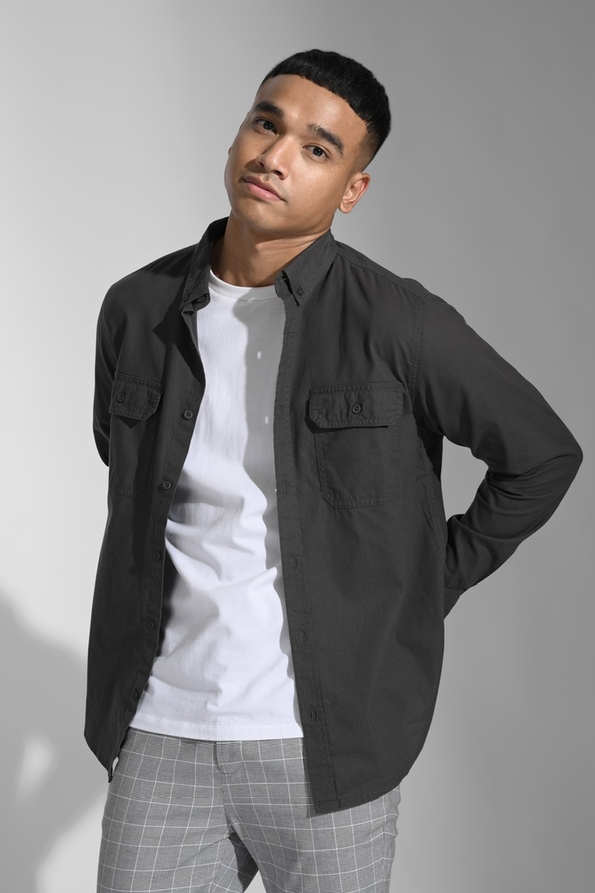 ULTIMATE LINEN LOOK WORKSHIRT GREY