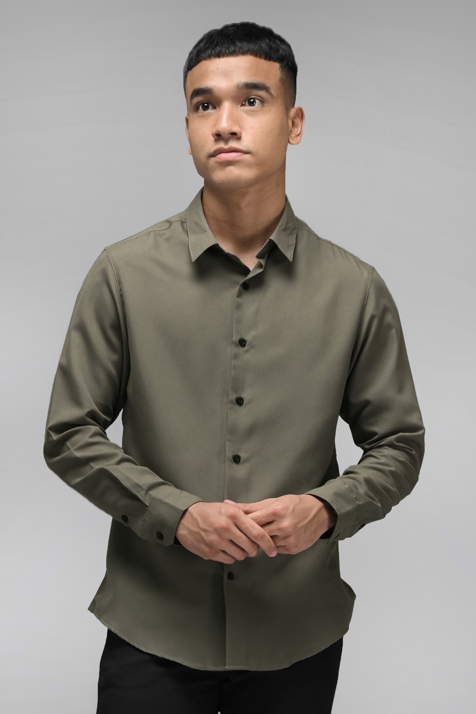 PSBI38-GANGNAM LONG SLEEVE SHIRT CHARCOAL
