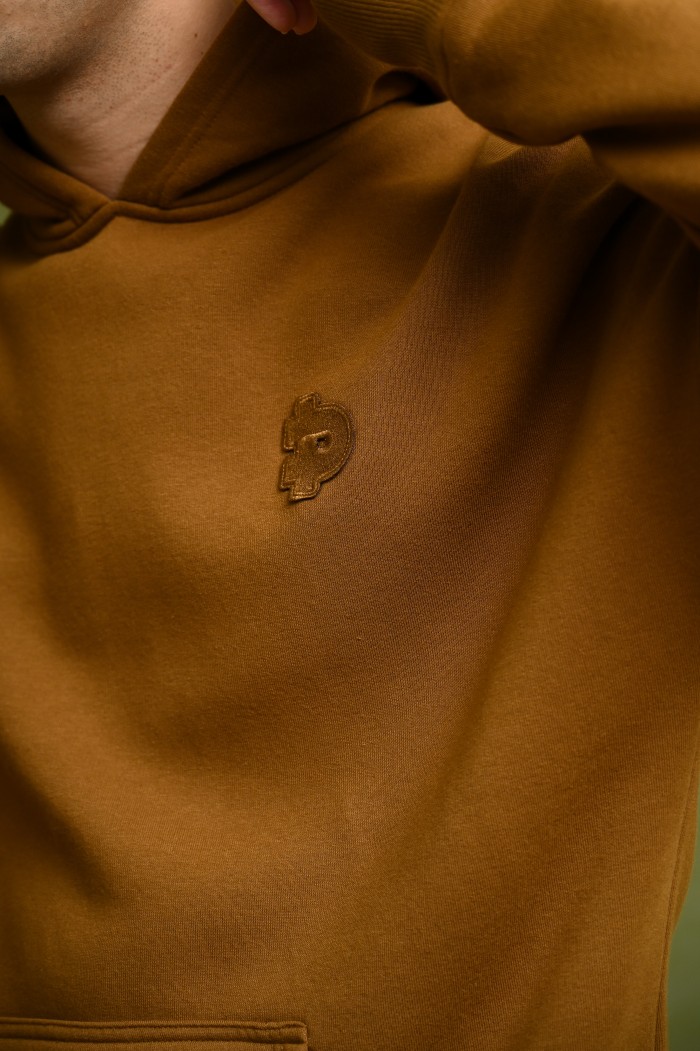 PREPP OVERSIZED HOODIE SIGNATURE PATCH BROWN