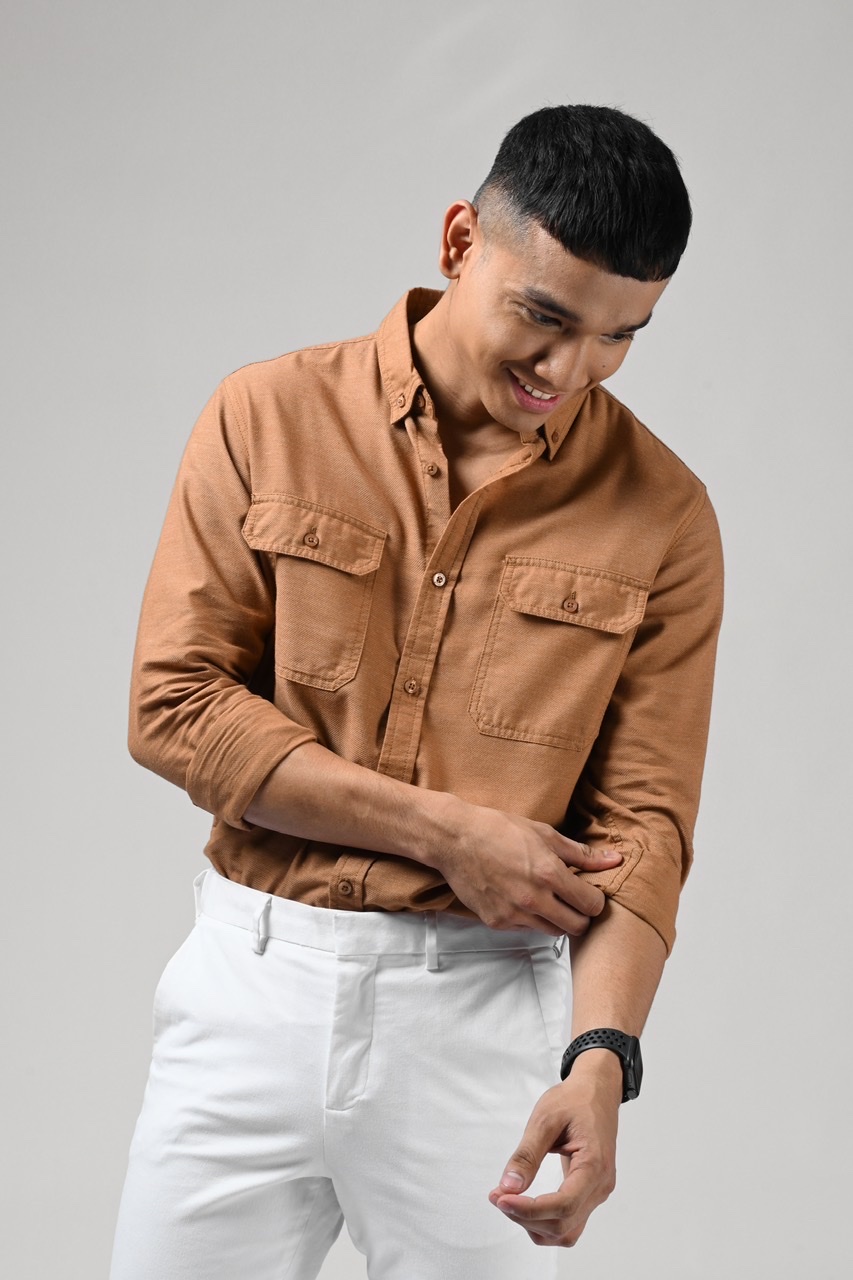 PSBB05-KALPEN BASIC SHIRT BROWN