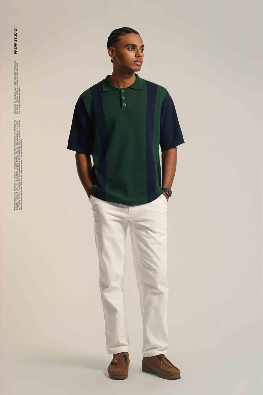 POLO STRIPE SENSE 2 STRIPE NAVY GREEN