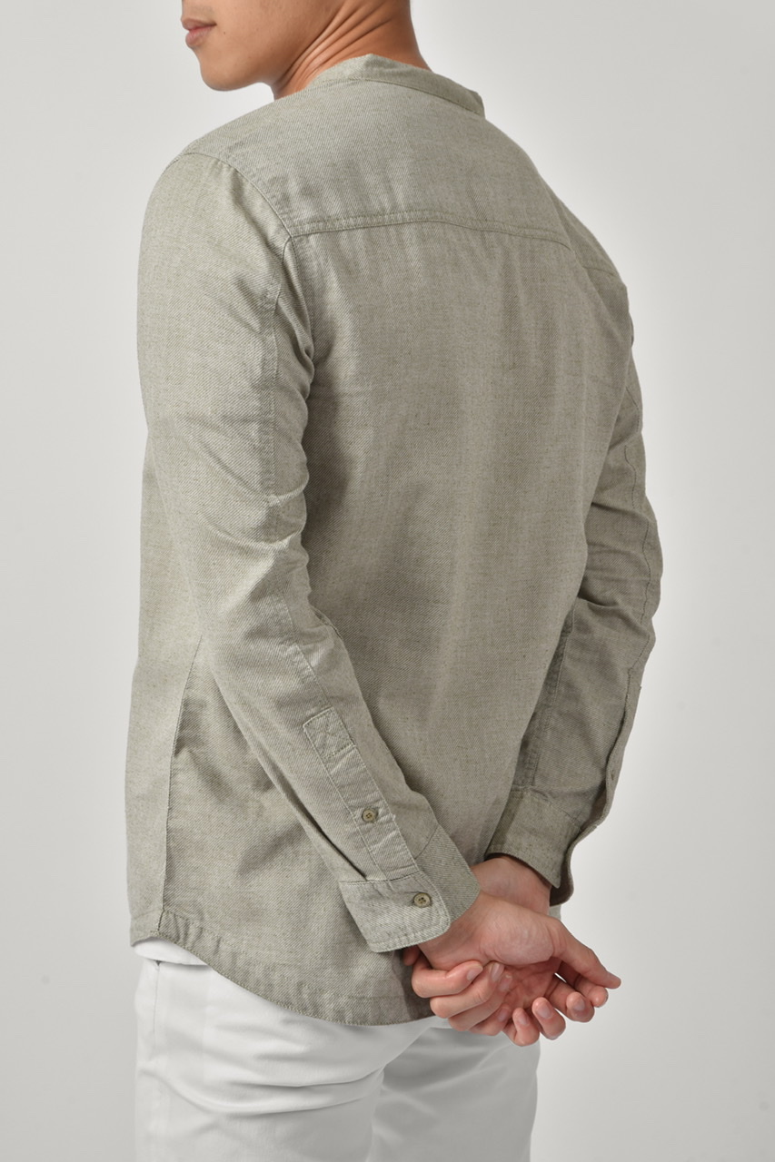 KALPEN COLLARLESS SHIRT OLIVE
