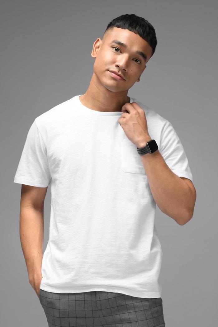 KAOS PREPP STUDIO POCKET SLUB TEES WHITE