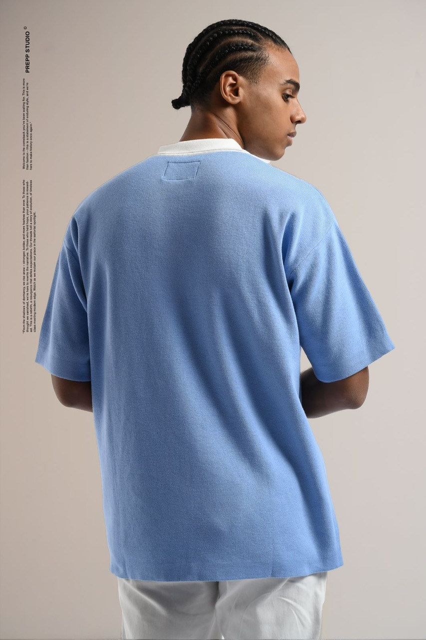 POLO STRIPE SENSE 3 STRIPE LIGHT BLUE CREAM WHITE