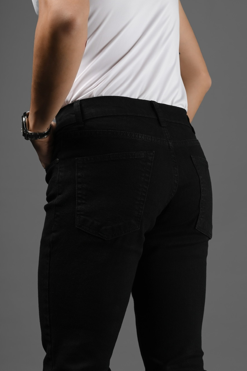 PPTG02-CELANA HEYMALE DENIM SLIM FIT PANTS BLACK