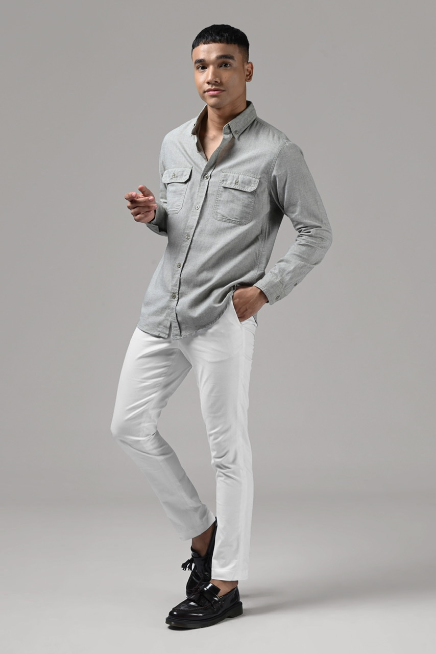KALPEN BASIC SHIRT GREENISH GREY