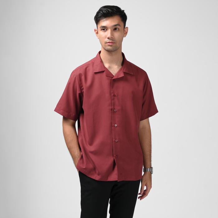 KEMEJA PREPP STUDIO ULTIMATE CUBAN SHIRT OXBLOOD