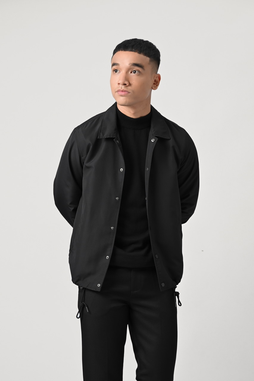 BEAMS COACH JACKET BLACK
