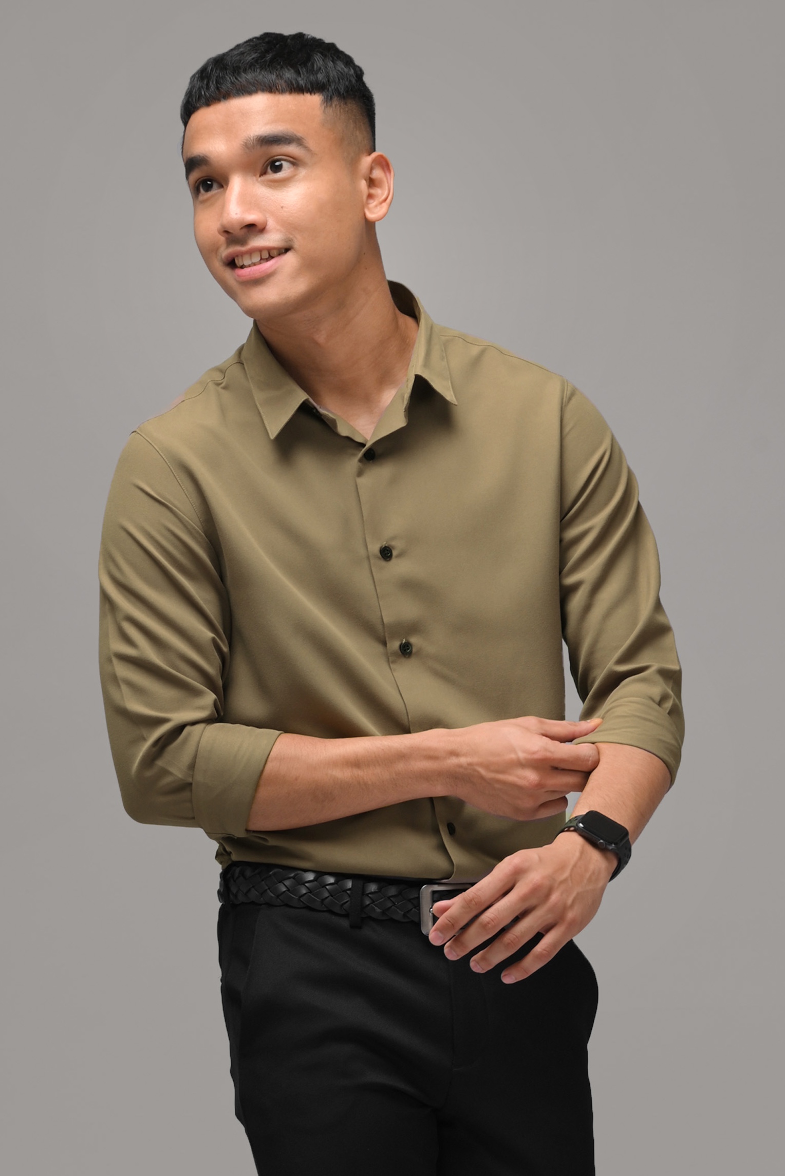 GANGNAM LONG SLEEVE SHIRT KHAKI