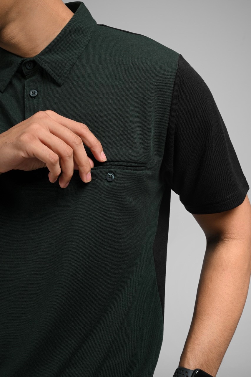 PLBL43-EAZYDRY POLO TWO TONE SYCAMORE BLACK