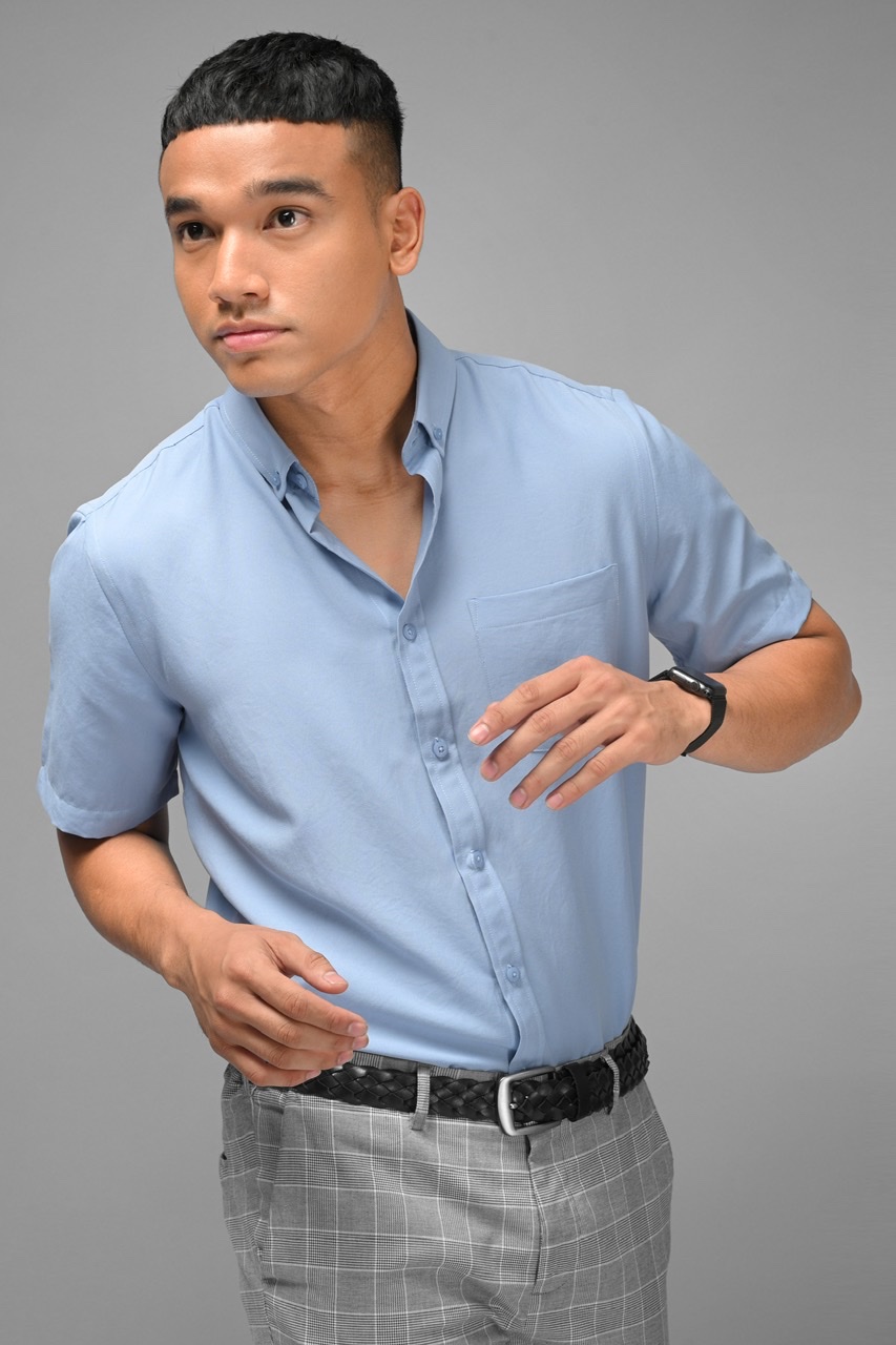 PALTON EXETRE SHORT SLEEVE SHIRT FADED BLUE