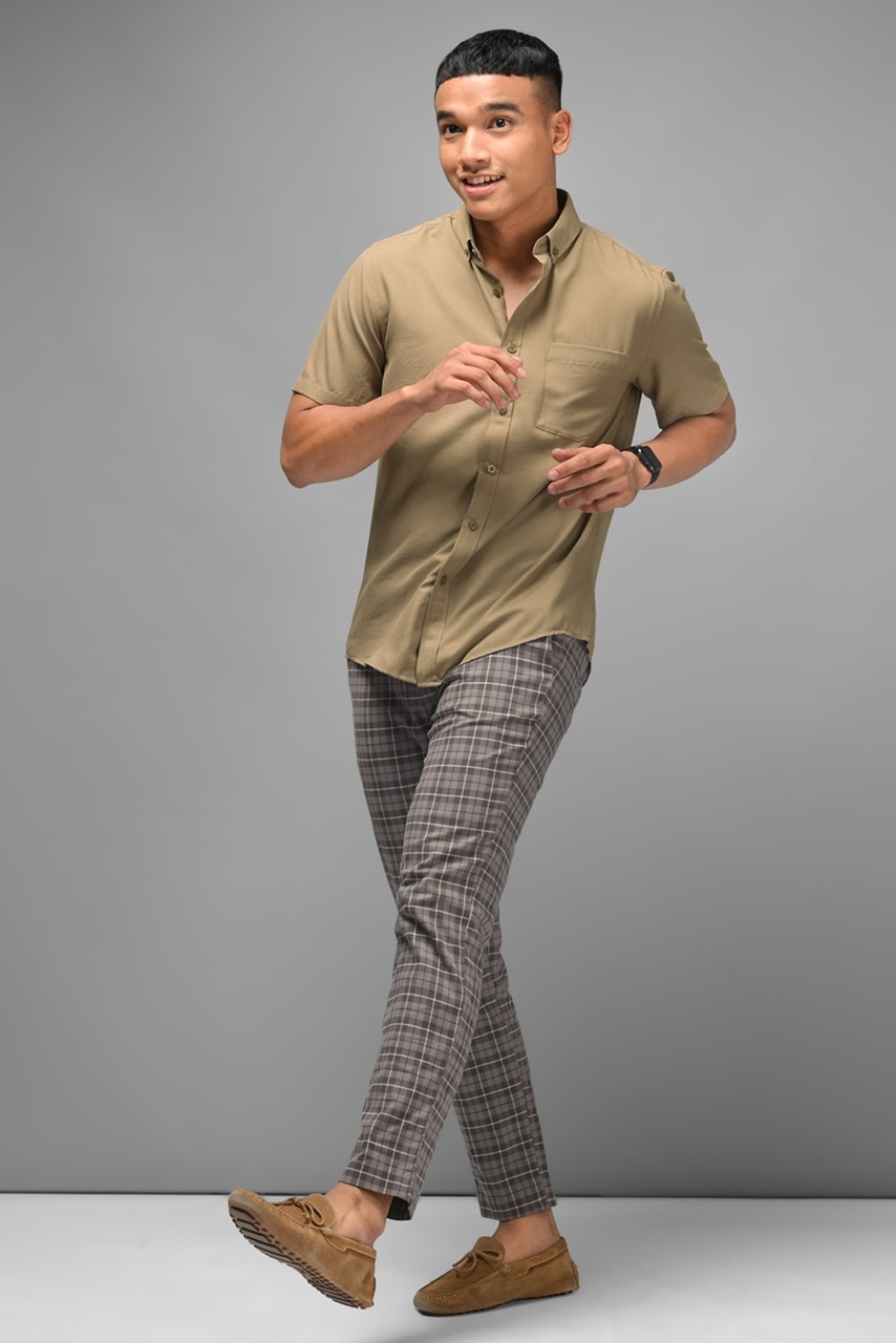 PALTON EXETRE SHORT SLEEVE SHIRT STONE