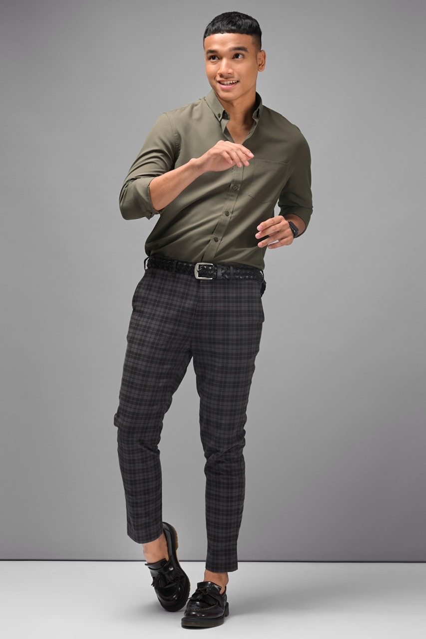 PALTON EXETRE LONG SLEEVE SHIRT CHARCOAL